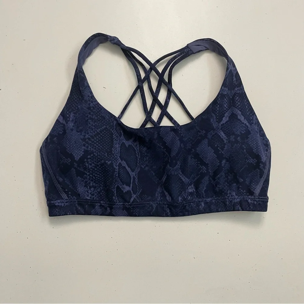 Victorias Secret Bralette Sports Bra Lightly Padded Reptile Snake Print Blue